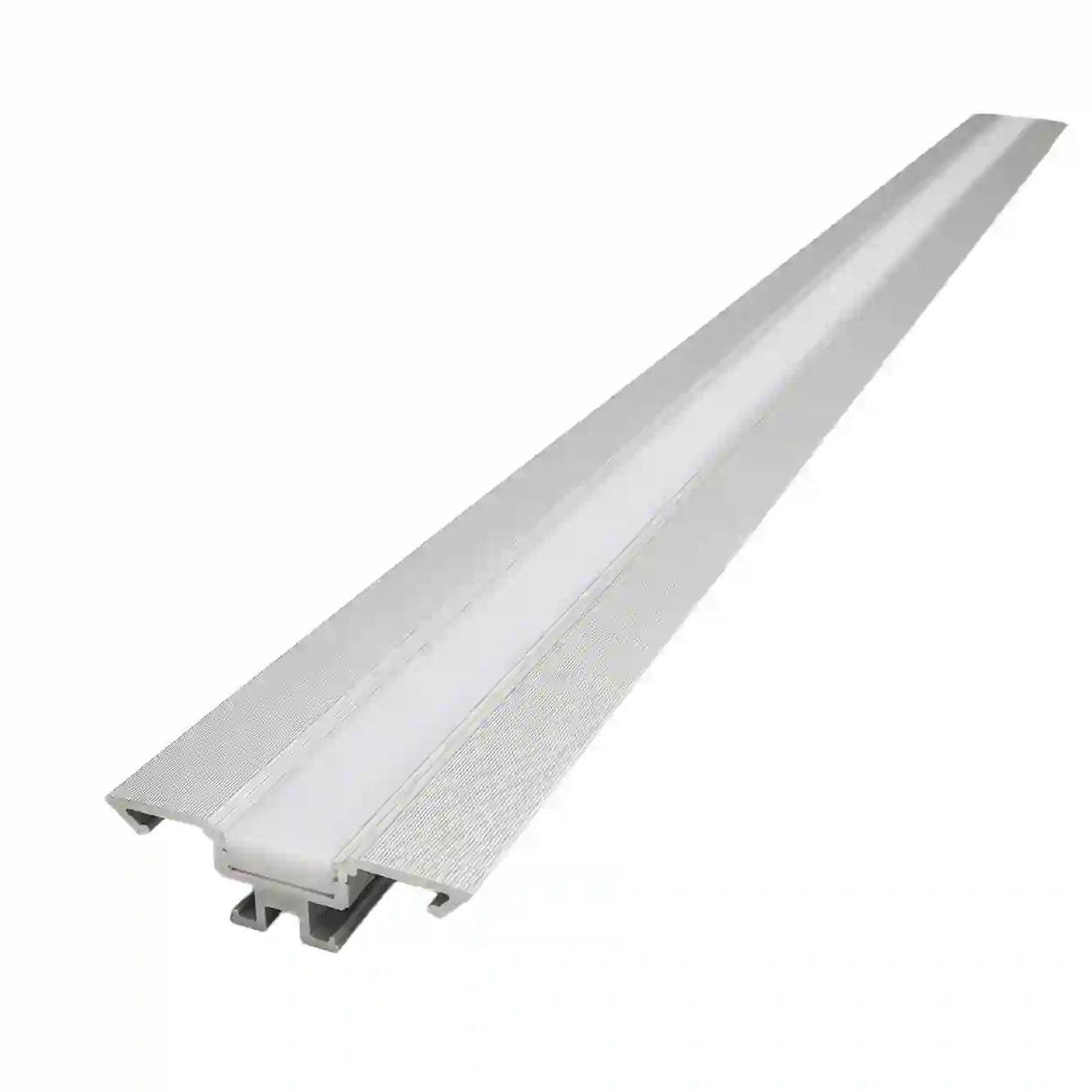 Rohový hliníkový LED profil RO1 stříbrný 40x14,1mm kanál 13mm pohled ze strany bez difuzoru